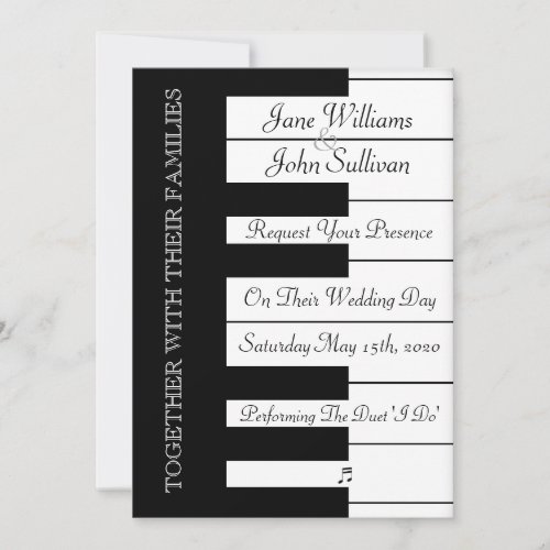 Piano Keyboard Music Wedding Invitation
