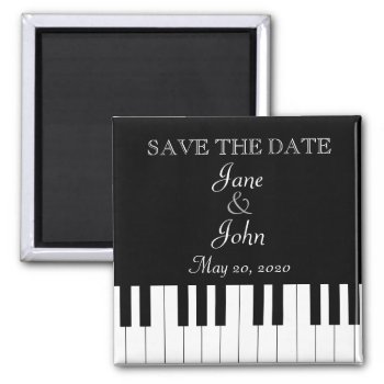 Piano Keyboard Music Wedding Save The Date Magnet by DigitalDreambuilder at Zazzle
