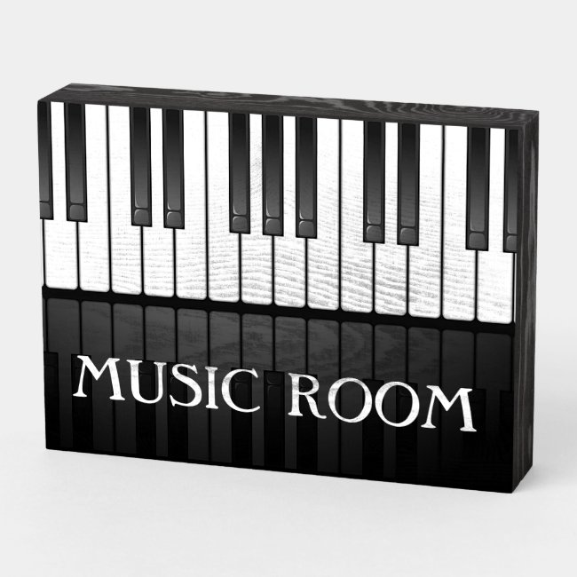 Piano Keyboard Music Wooden Box Sign