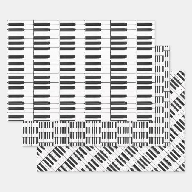Piano Keyboard Musical Design Wrapping Paper Sets (Set)