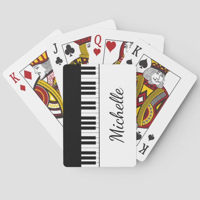 Piano Keyboard Musical Elegant Script Poker Cards (Back)