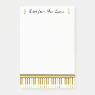 Piano Keyboard Musical Instrument Gold for Pianist Post-it Notes