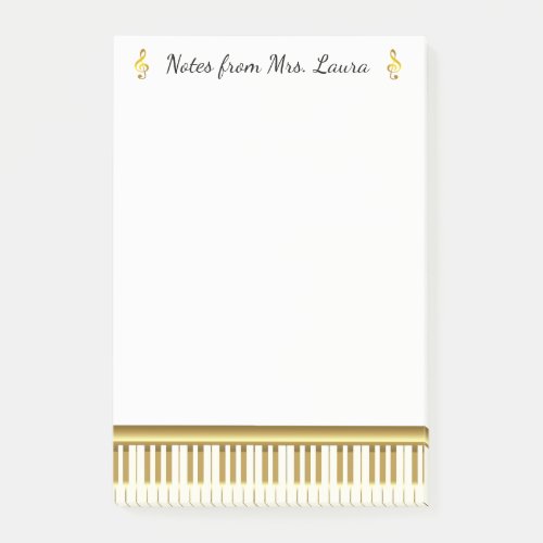Piano Keyboard Musical Instrument Gold for Pianist Post_it Notes