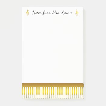 Piano Keyboard Musical Instrument Gold For Pianist Post-it Notes by tsrao100 at Zazzle