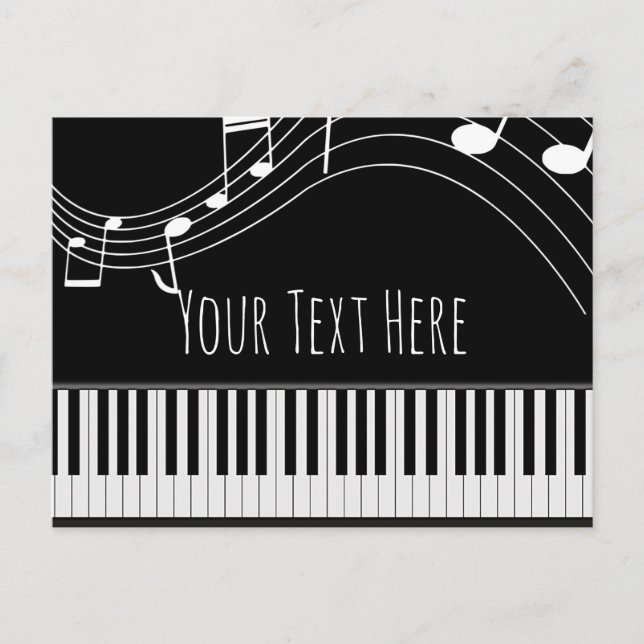 Piano Keyboard & Musical Notes (Front)