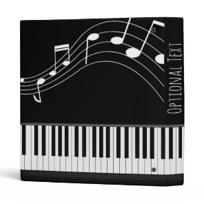 Piano Keyboard & Musical Notes 3 Ring Binder