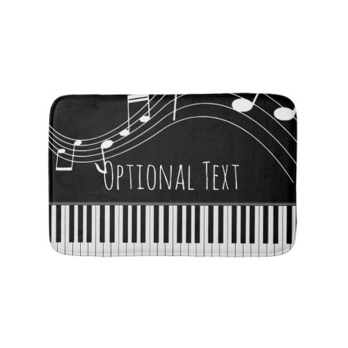 Piano Keyboard  Musical Notes Bath Mat