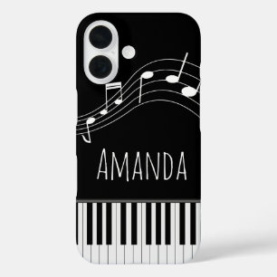 Piano Keyboard & Musical Notes iPhone 16 Case