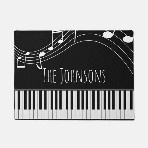 Piano Keyboard  Musical Notes Doormat