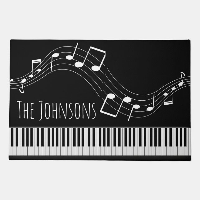 Piano Keyboard & Musical Notes Doormat (Front)