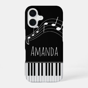 Piano Keyboard & Musical Notes iPhone 16 Case