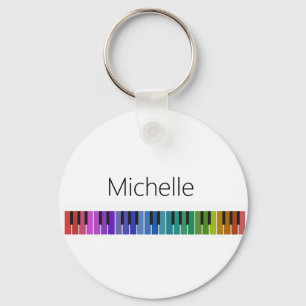 Piano Keyboard & Musical Notes Keychain