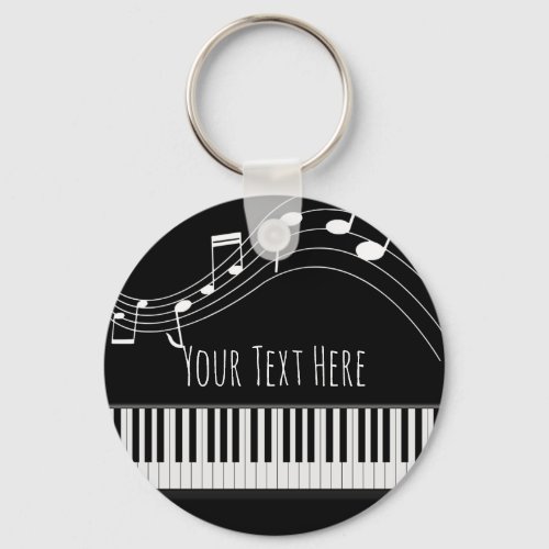Piano Keyboard  Musical Notes Keychain