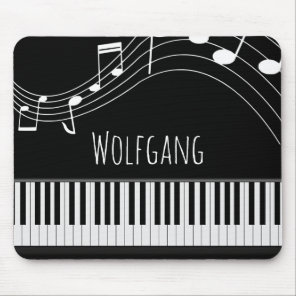 Piano Keyboard & Musical Notes Mouse Pad