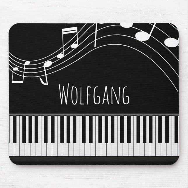 Piano Keyboard & Musical Notes Mouse Pad (Front)