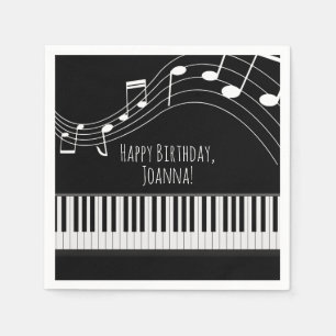 Piano Keyboard & Musical Notes Napkins