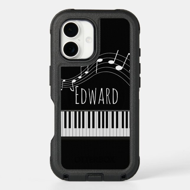 Piano Keyboard & Musical Notes Otterbox iPhone Case (Back)