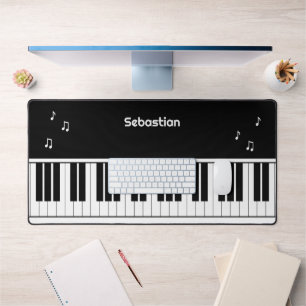 Piano Keyboard Musical Notes Personalized Desk Mat