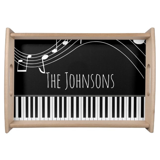 Piano Keyboard & Musical Notes Serving Tray (Front)