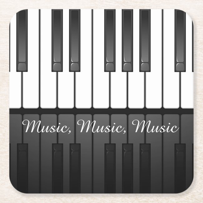 Piano Keyboard Musical Paper Coaster