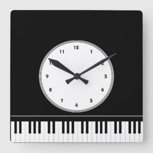 Piano keyboard musical wall clock