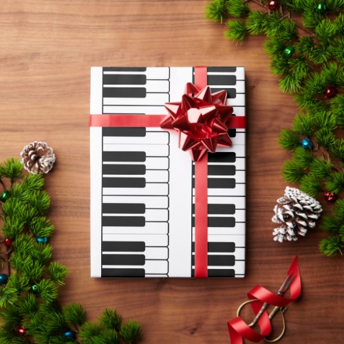 Piano keyboard musician gift jumbo novelty keys wrapping paper
