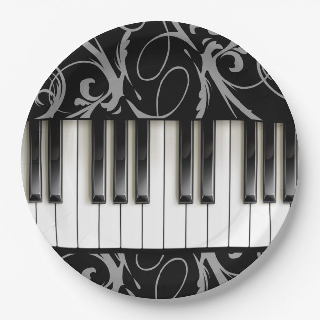 Piano Keyboard Paper Plates (Front)