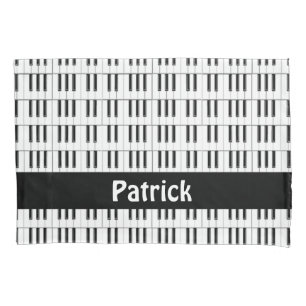Piano keyboard pattern pillow case