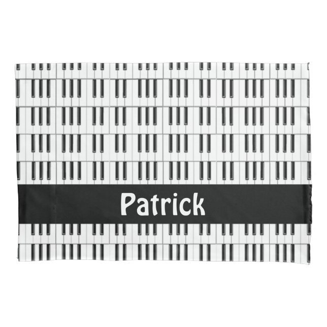 Piano keyboard pattern pillow case (Front)