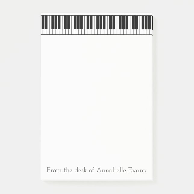Piano Keyboard Personalize Post-it Notes (Front)