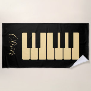 Piano Keyboard Personalized Musician's Beach Towel