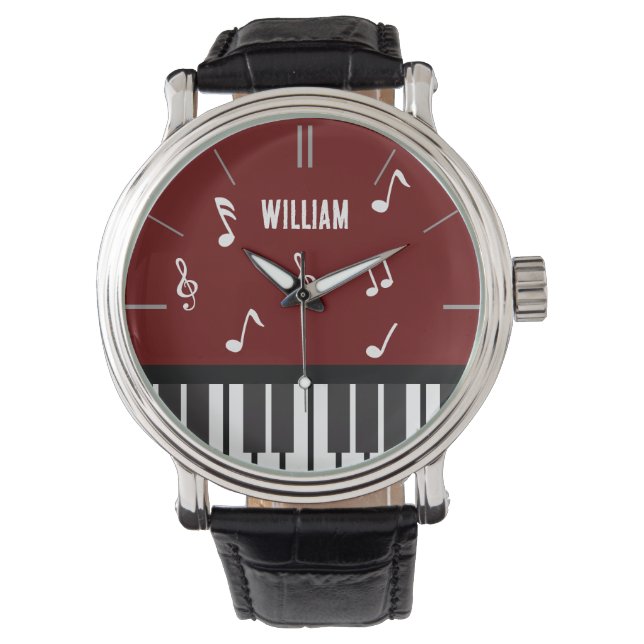Piano Keyboard Personalized Musician's Watch (Front)