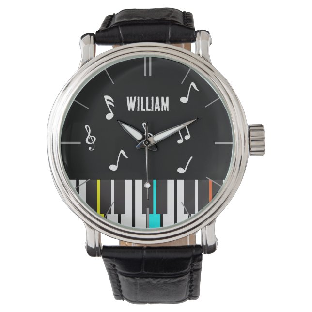 Piano Keyboard Personalized Musician's Watch (Front)