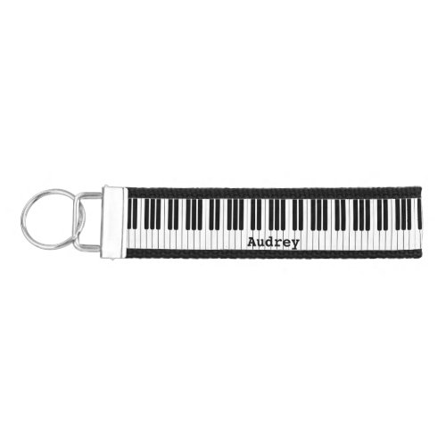 Piano Keyboard Personalized Wrist Keychain