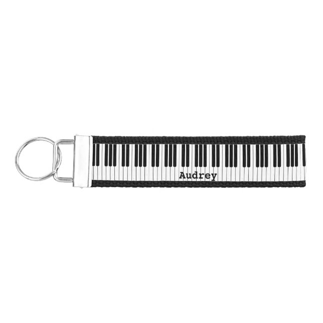 Piano Keyboard Personalized Wrist Keychain (Keys on Left)