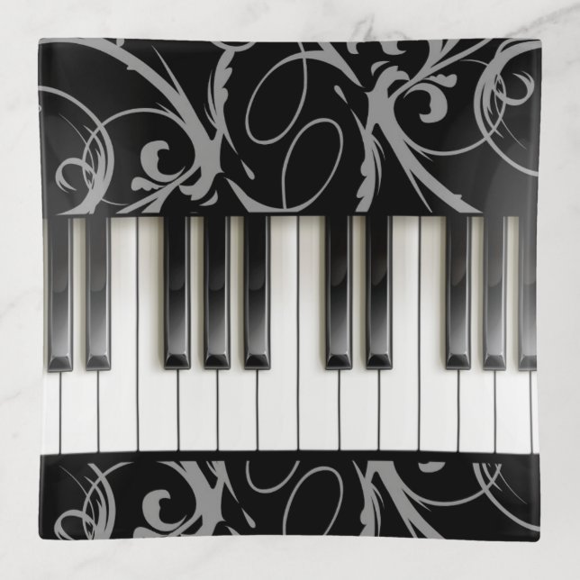 Piano Keyboard Pianist Music Instrument Teacher Trinket Tray (Front)