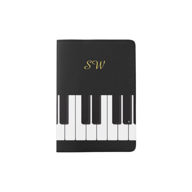 Piano Keyboard Pianist Personalised Passport Holder (Front)