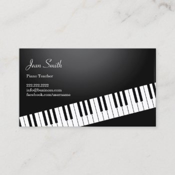 Piano Keyboard Piano Lessons Business Card by cardfactory at Zazzle