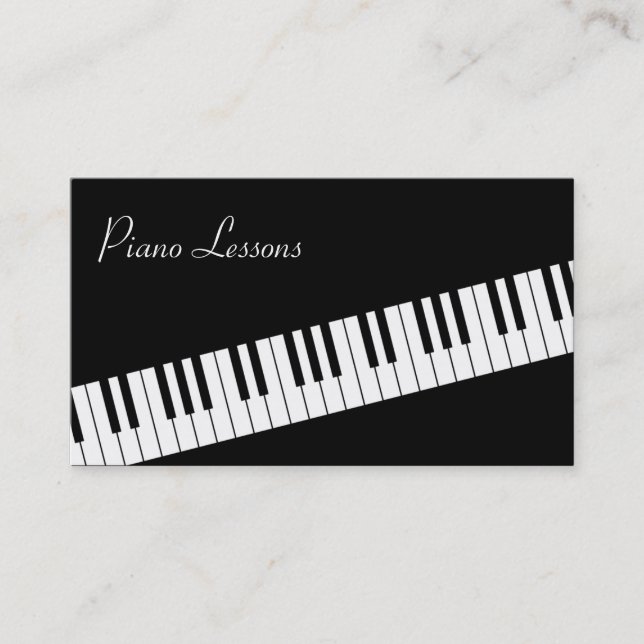 Piano Keyboard Piano Teacher Business Card (Front)