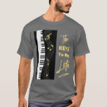 Piano Keyboard Players Fun Music Notes Graphic T-shirt at Zazzle