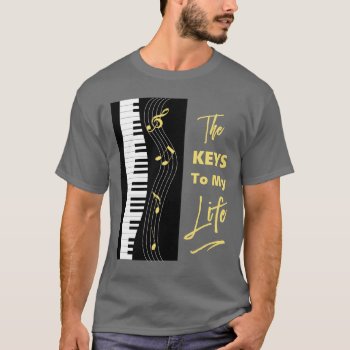 Piano Keyboard Players Fun Music Notes Graphic T-shirt by Flissitations at Zazzle