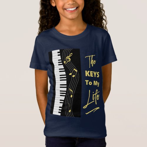 Piano Keyboard Players Fun Music Notes Graphic T_Shirt