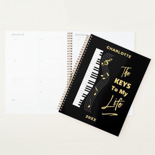 Piano Keyboard Players Fun Music Notes Planner