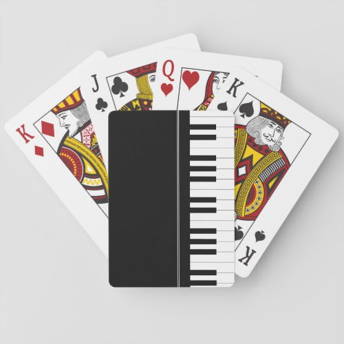Piano keyboard playing cards