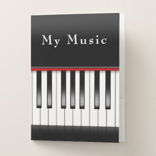 Piano Keyboard Pocket Folder