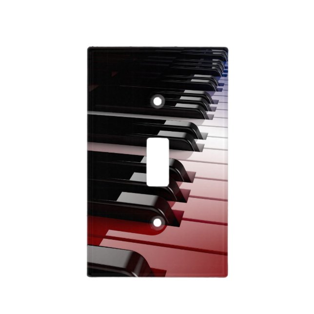 Piano Keyboard Red White and Blue Light Switch Cover (Front)