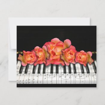 Piano Keyboard Roses And Music Notes by dreamlyn at Zazzle