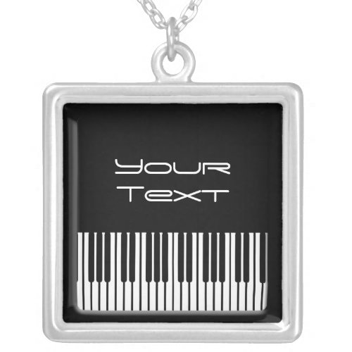 Piano Keyboard Silver Necklace Template