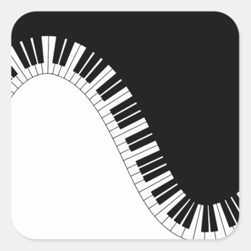 Piano Keyboard Square Sticker