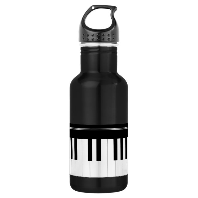 Piano keyboard stainless steel water bottle (Front)